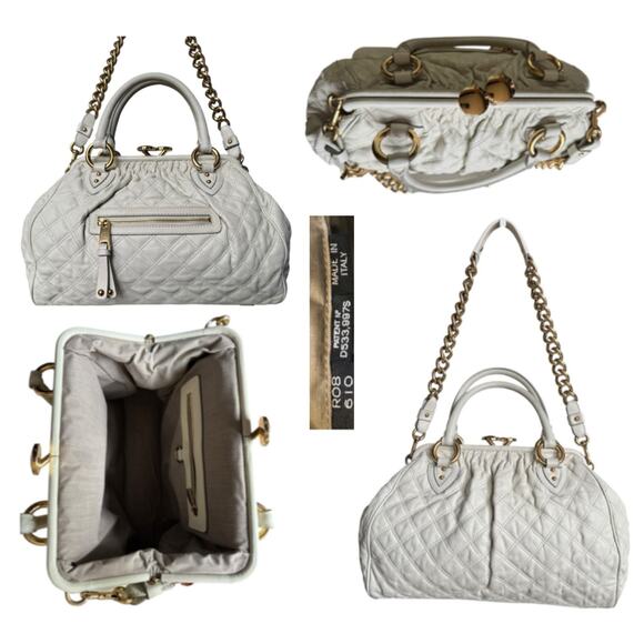 Marc Jacobs Original 2008 Stam Bag – Cream Quilted Leather w/ Gold Hardware - Picture 1 of 16